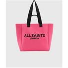 Allsaints Izzy Logo Print Knitted Tote Bag - Pink