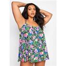 Yours Curve Animal Floral A-Line Tankini