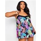 Yours Curve Bright Floral A-Line Tankini
