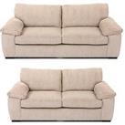 Very Home Amalfi Standard Back 3 + 2 Seater Sofa Set - Cream (Buy & Save!) - Fsc Certified