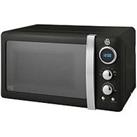 Swan Sm22030Lbn Retro Led Digital Microwave With Glass Turntable, 5 Power Levels & Defrost Setti