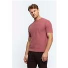 River Island Short Sleeve Textured Knitted T-Shirt - Pink