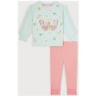 Monsoon Baby Girls Butterfly Sweater And Leggings Set - Blue