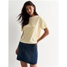 New Look Yellow Stripe Boxy Cotton T-Shirt