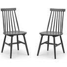 Julian Bowen Set Of 2 Alassio Spindle Back Dining Chairs - Black