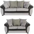 Marino Fabric/Faux Leather 3 + 2 Seater Scatter Back Sofa Set (Buy & Save!)
