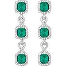 Jon Richard Silver Plated Emerald Green Infinity Earrings