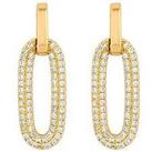 Jon Richard Gold Plated Polished And Pave Link Drop Earrings