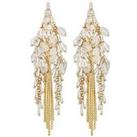 Jon Richard Gold Plated Statement Faceted Bead Linear Earrings