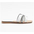 River Island Wide Fit Cut Out Leather Sandal - White