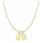 The Love Silver Collection 18Ct Gold Plated Sterling Silver Numbers Pendant On Saturno Chain