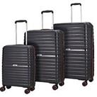 Rock Luggage Hydra-Lite 3 Piece Suitcase Set (Black)