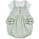 Mamas & Papas Baby Girls 2 Piece Hibiscus Bodysuit & Shortie Romper Set - Green