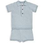 Mamas & Papas Baby Boys 2 Piece Knitted Polo & Shirt Set - Blue