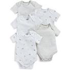 Mamas & Papas Unisex Baby 5 Pack Born Wild Short Sleeve Bodysuits - Sand