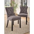 Very Home Warwick Chenille Pair Of Standard Dining Chairs - Fsc Certified
