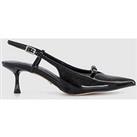 Office Marina Bow Detail Sling Back Court Shoes - Black