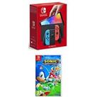 Nintendo Switch Oled Nintendo Switch Hw (Oled Model) Neon Blue/Neon Red & Sonic Superstars