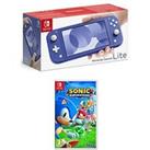 Nintendo Switch Lite Blue Console With & Sonic Superstars