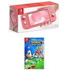 Nintendo Switch Lite Coral Console With & Sonic Superstars