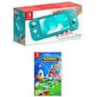 Nintendo Switch Lite Turquoise Console With & Sonic Superstars