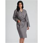 Loungeable Cotton Waffle Robe - Charcoal