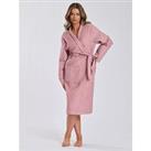 Loungeable Cotton Waffle Robe - Dusky Pink
