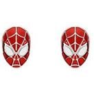 Disney Marvel Stainless Steel Silver, White & Red Spiderman Earrings