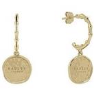 Radley 18Ct Gold Plated Bamboo Hoop Charm Earrings