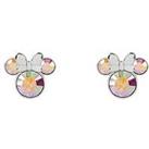 Disney 100 Minnie Mouse Silver Plated Studs With Crystals