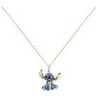 Disney Sterling Silver Gold And Blue Stitch Necklace
