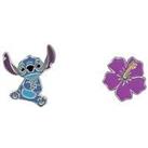 Disney Sterling Silver Stitch And Flower Mismatched Earrings