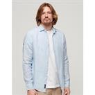 Superdry Studios Linen Long Sleeve Shirt - Light Blue