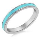 The Love Silver Collection Sterling Silver Turquoise Enamel Band Ring