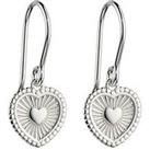 The Love Silver Collection Sterling Silver Sun Ray Ray Heart Earrings