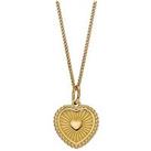 The Love Silver Collection Sterling Silver Gold Plated Sun Ray Heart Necklace