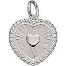 The Love Silver Collection Sterling Silver Sun Ray Ray Heart Necklace