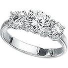 The Love Silver Collection Sterling Silver Triple Cz Stone Ring