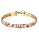 The Love Silver Collection 18Ct Gold Plated Double Cz Tennis Bracelet