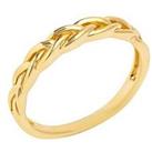 The Love Silver Collection 18Ct Gold Plated Dainty Rope Stacking Ring