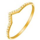 The Love Silver Collection 18Ct Gold Plated Cz Wishbone Ring