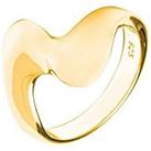 The Love Silver Collection 18Ct Gold Plated Large Curve Ring