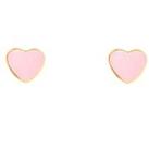 The Love Silver Collection Enamel Light Pink Heart Flatback Stud