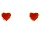 The Love Silver Collection Enamel Red Heart Flatback Stud