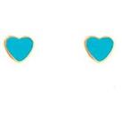 The Love Silver Collection Enamel Blue Heart Flatback Stud