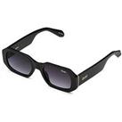 Quay Australia Hyped Up Small Rectangle Frame Sunglasses - Black