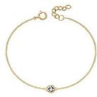 The Love Silver Collection Birthstone Bracelet With Gold Plate