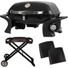 George Foreman George Foreman Gfsbbq1Tr Portable Gas Bbq 1 Burner With Side Shelves And Trolley