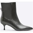 River Island Wide Fit Kitten Heel Ankle Boot - Black