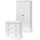 Silver Cross Bromley White - 2 Piece Set (Dresser And Wardrobe)